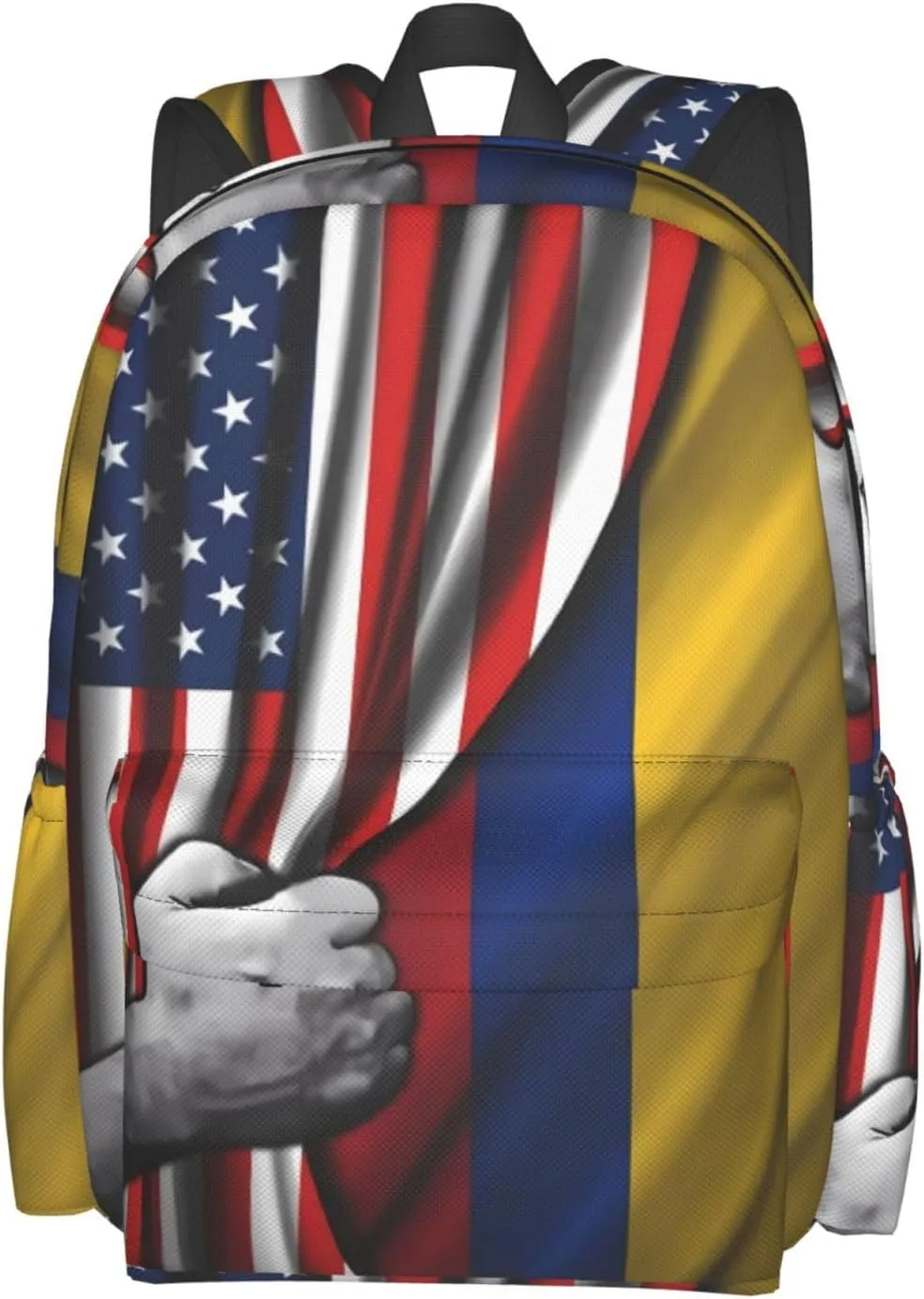 Colombian Colombia American Flag Large Travel Backpack Casual Backpacks Laptop Daypack Working Rucksack Lightweight Back Pack Sports Bag with Adjustable Shoulder Strap
