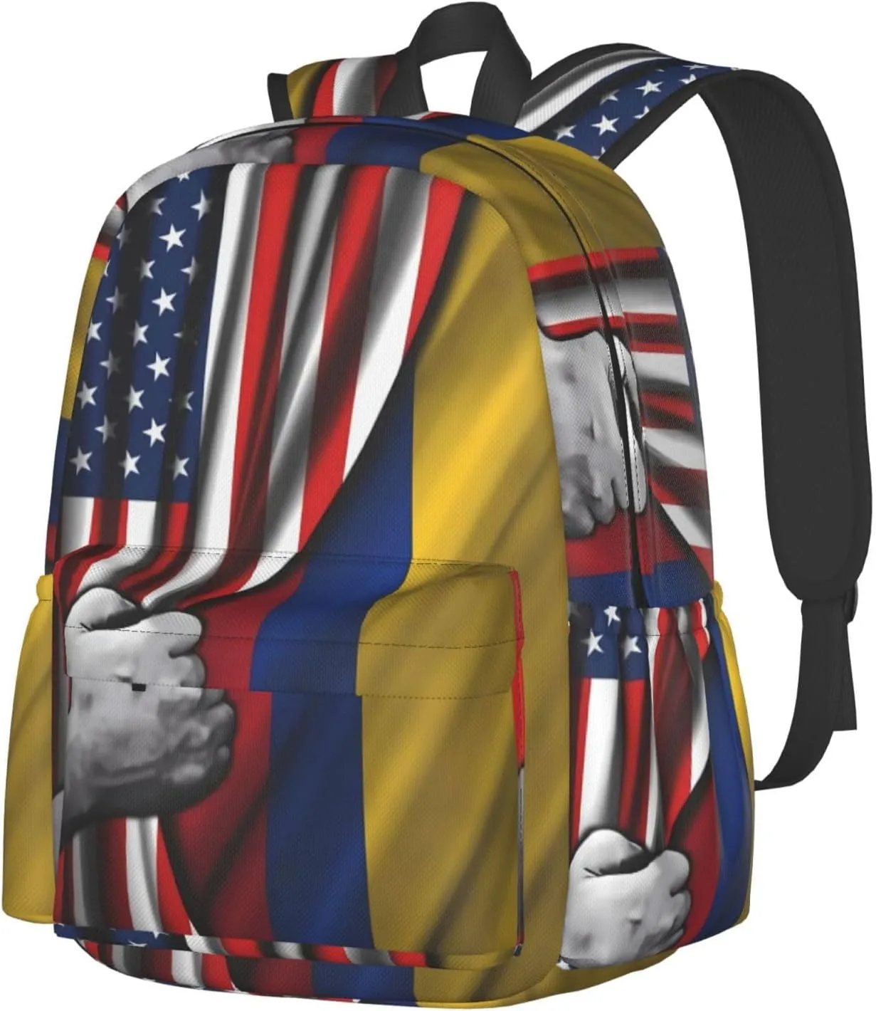 Colombian Colombia American Flag Large Travel Backpack Casual Backpacks Laptop Daypack Working Rucksack Lightweight Back Pack Sports Bag with Adjustable Shoulder Strap