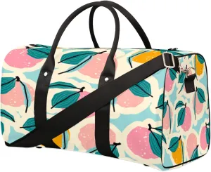 Colorful Fruit Travel Duffel Bag, Apples Oranges Sports Tote Gym Bag, Foldable Weekender Overnight Bag, Luggage Handle Bag for Women Men