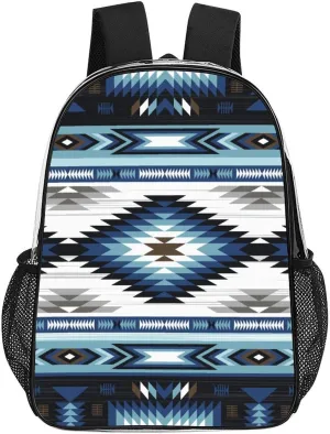 Colorful Tribe Navajo Aztec Geometry Transparent Fashion Waterproof PVC Transparent Backpack Unisex 17 Inches