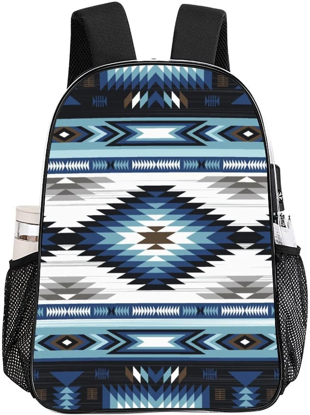 Colorful Tribe Navajo Aztec Geometry Transparent Fashion Waterproof PVC Transparent Backpack Unisex 17 Inches