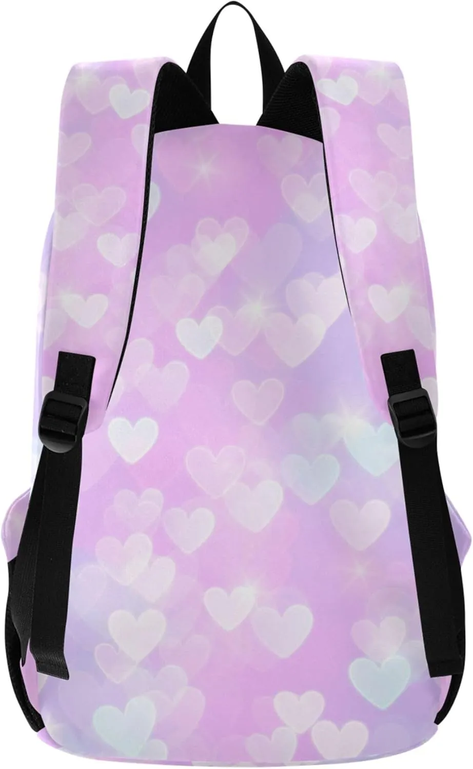 Colorful Women Cute Backpacks Casual Daypack Waterproof Hearts Romantic Pink Valantine School Bookbag for Teen Girls