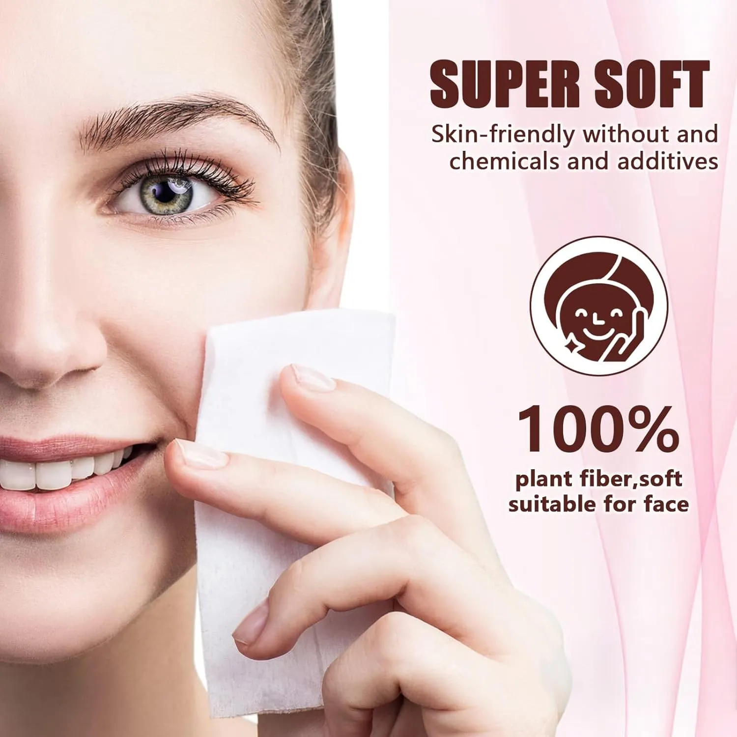 Compressed Towels, Ultra Soft Disposable Face Towel, Thicken Facial Washcloth, Large Dry Wipes for Makeup Remover, Sensitive Skin, Facial Cleansing, Nursing, Travel Gear(200 Count Pink)