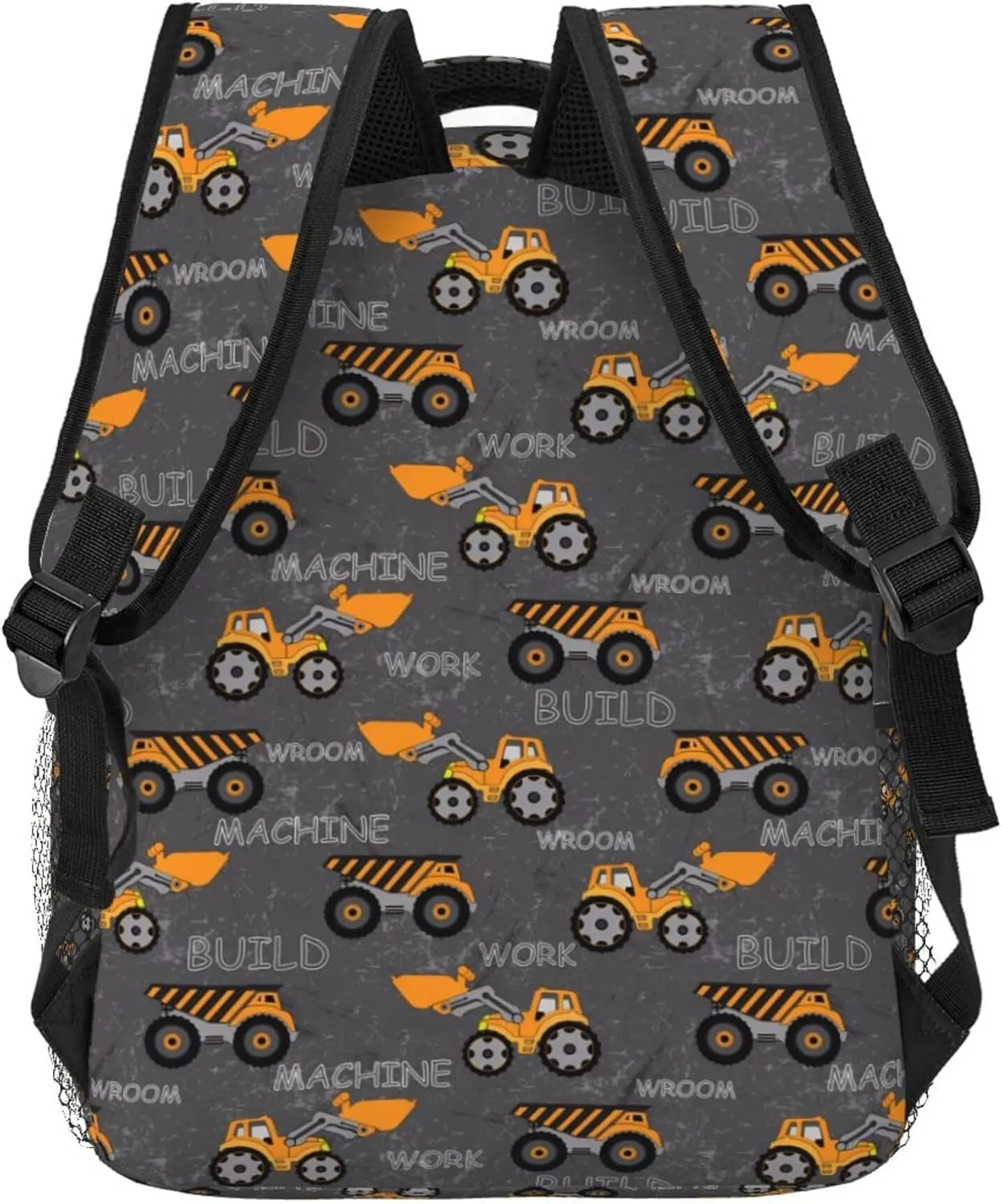 Construction Cars Truck School Backpack 16 Inch Machines Tractor Elementary Backpacks Strap Adjustable Travel Casual Daypack for Boys Girls Kids