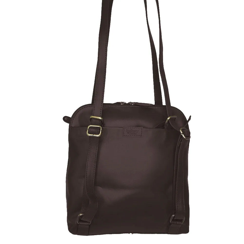 Convertible Shoulder bag to Backpack - 'Bucksport' - (Buff Leather)