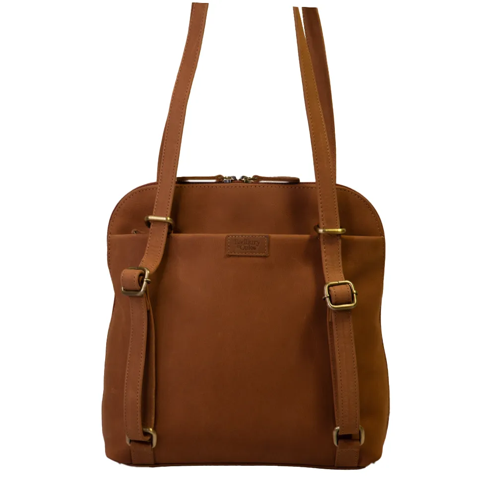 Convertible Shoulder bag to Backpack - 'Bucksport' - (Buff Leather)