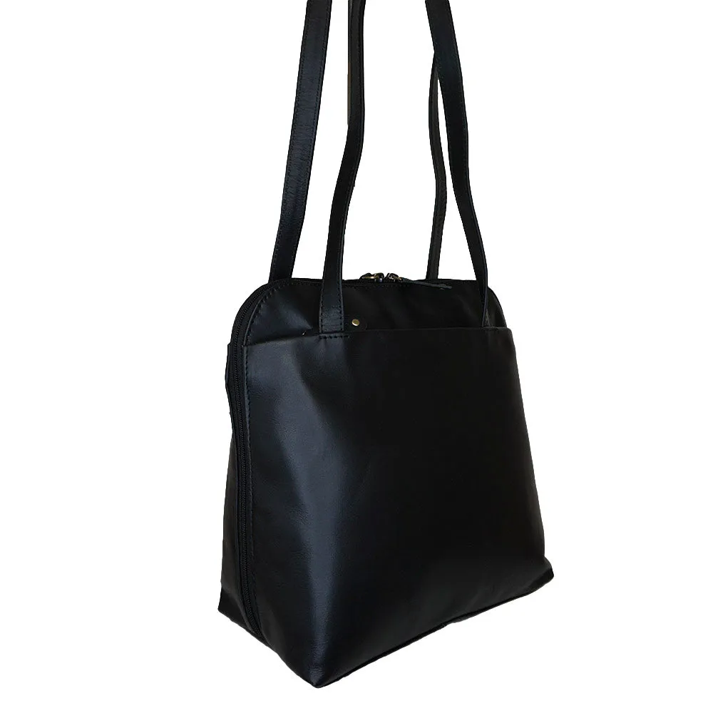 Convertible Shoulder bag to Backpack - 'Bucksport' - (Buff Leather)