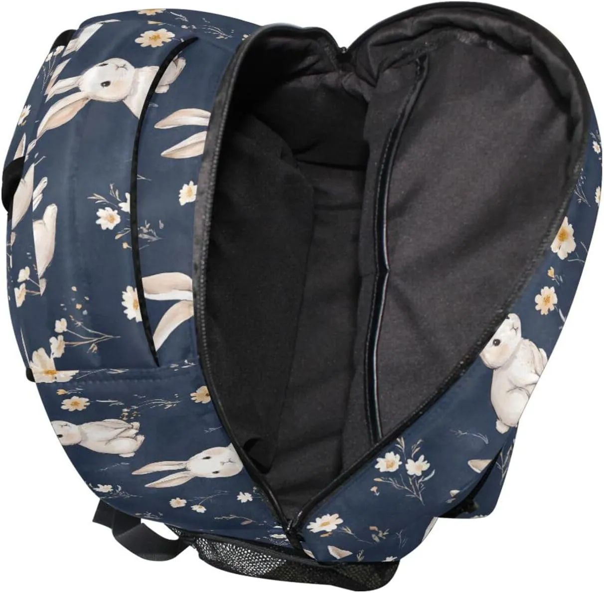 Cool Backpacks for Men Women Waterproof School Book Bag with Chest Strap Gift Men & Women Cartoon Funny Bunny Navy Blue