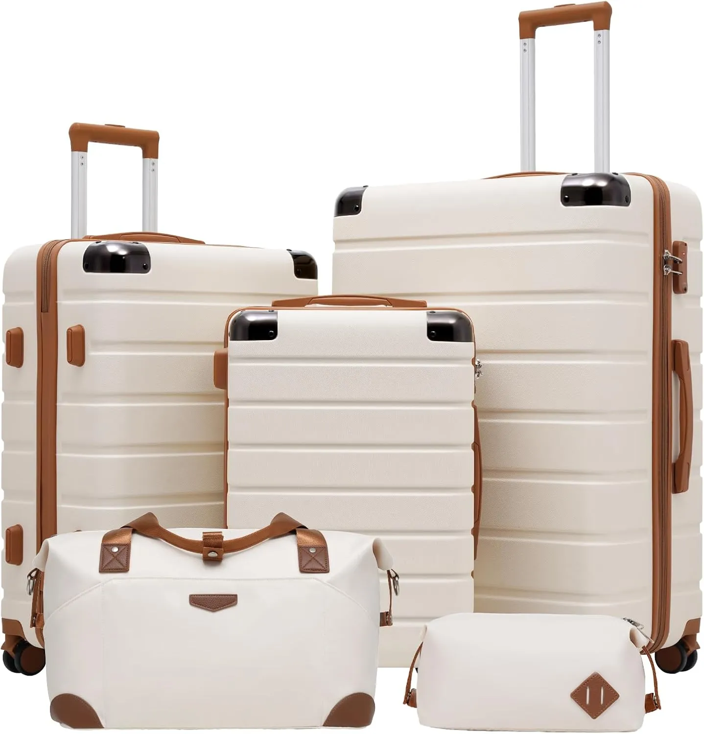 Coolife Luggage Set Suitcase 3 Piece Set Carry On Travel Luggage TSA Lock Spinner Wheels Aluminum Corner Protectors Hard Shell Lightweight Suitcase Set