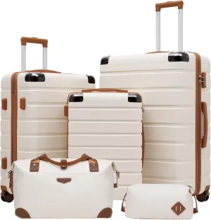 Coolife Luggage Set Suitcase 3 Piece Set Carry On Travel Luggage TSA Lock Spinner Wheels Aluminum Corner Protectors Hard Shell Lightweight Suitcase Set