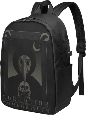 Corrosion Music of Conformity Laptop Backpack, Travel Computer Bag with USB Charging Port, Work Business Backpacks