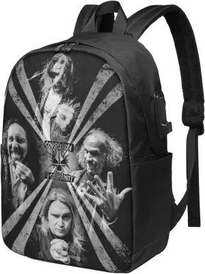 Corrosion Music of Conformity Laptop Backpack, Travel Computer Bag with USB Charging Port, Work Business Backpacks