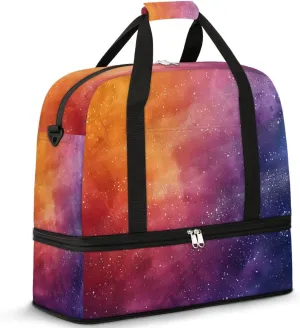 Cosmic Star Travel Duffel Bag for Women Men Weekender Overnight Bag with Shoe Compartment Foldable Sports Gym Luggage Bag