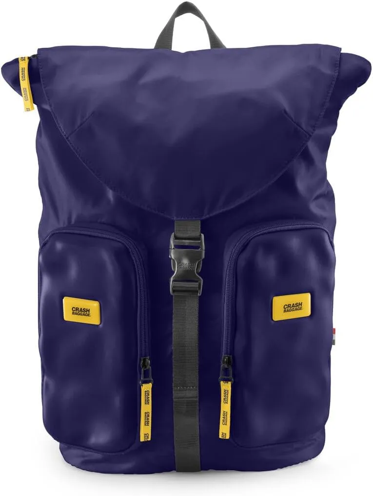 CRASH BAGGAGE Rucksack - Durable Travel Backpack with 13” Laptop Compartment & Pockets for Work & Gym, Water Resistant EVA Exterior, Key Clip, Navy Blue - 22L