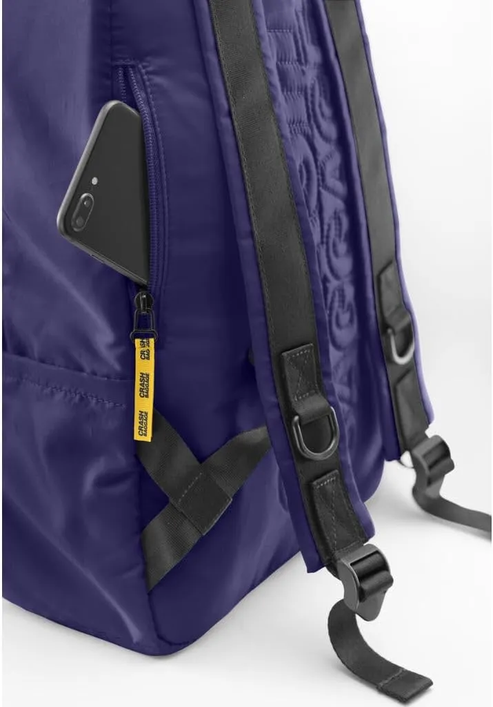 CRASH BAGGAGE Rucksack - Durable Travel Backpack with 13” Laptop Compartment & Pockets for Work & Gym, Water Resistant EVA Exterior, Key Clip, Navy Blue - 22L