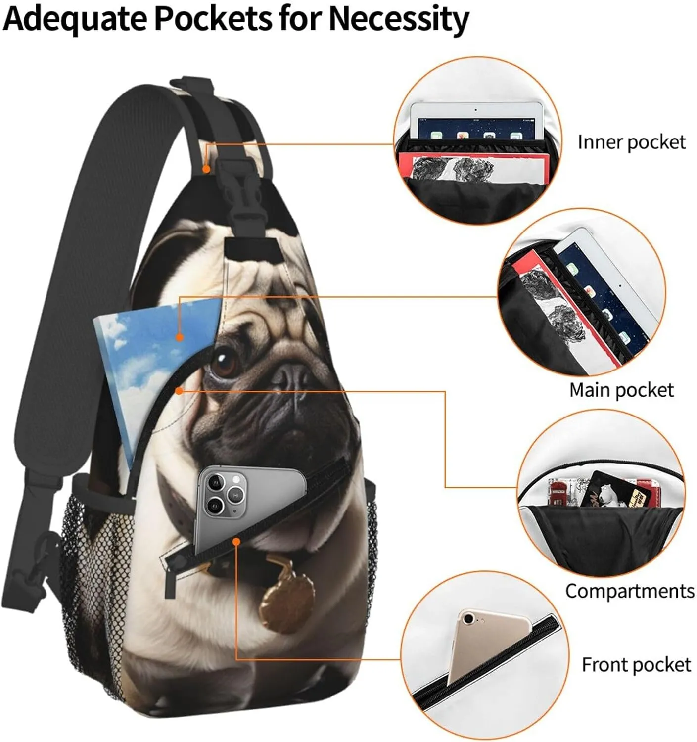 Cross Chest Bag Sling Backpack Deer Animal Sling Bag Crossbody Shoulder Bag Travel Hiking Daypack