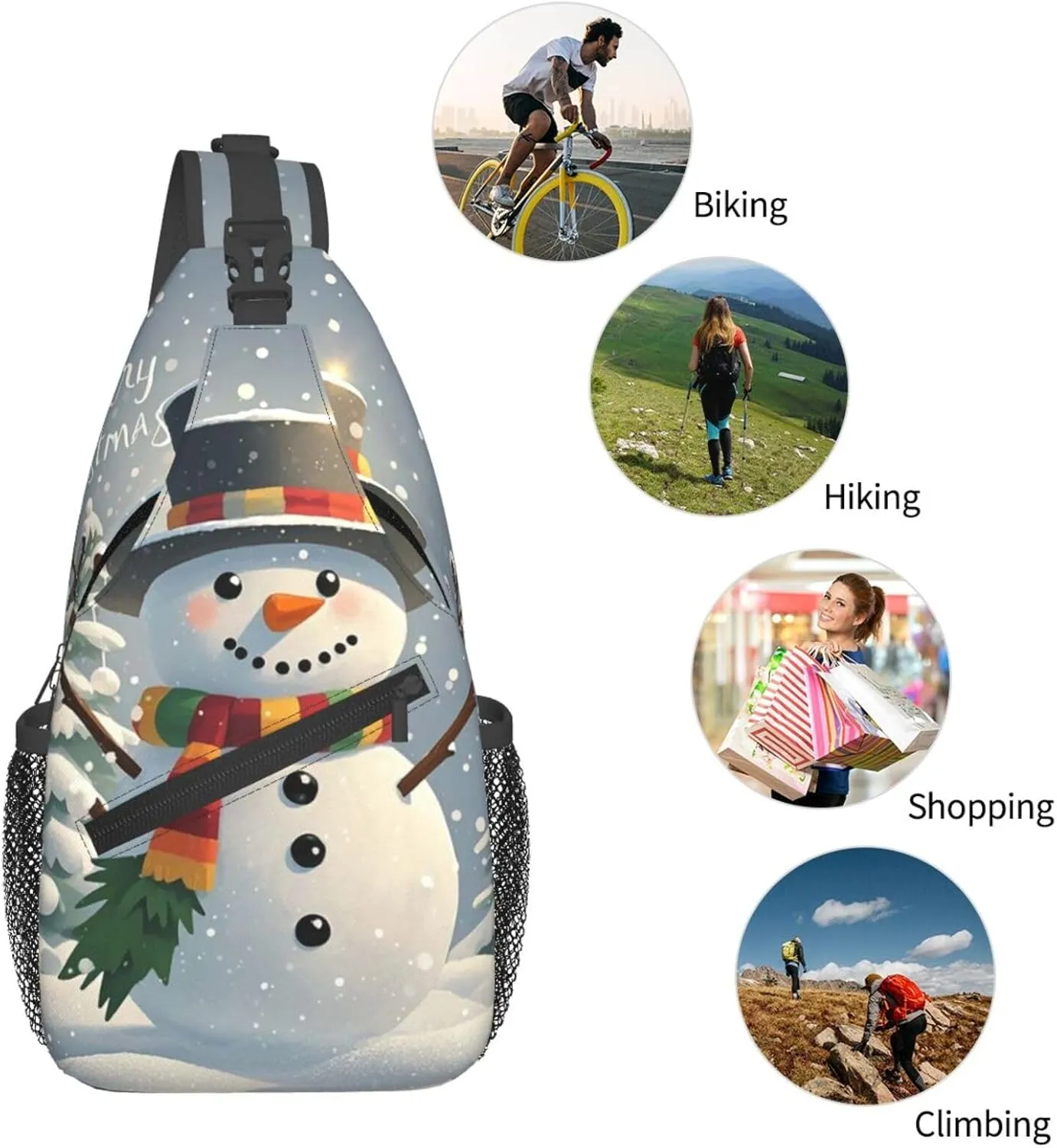 Cross Chest Bag Sling Backpack Rainbow Fish Scale Sling Bag Crossbody Shoulder Bag Travel Hiking Daypack