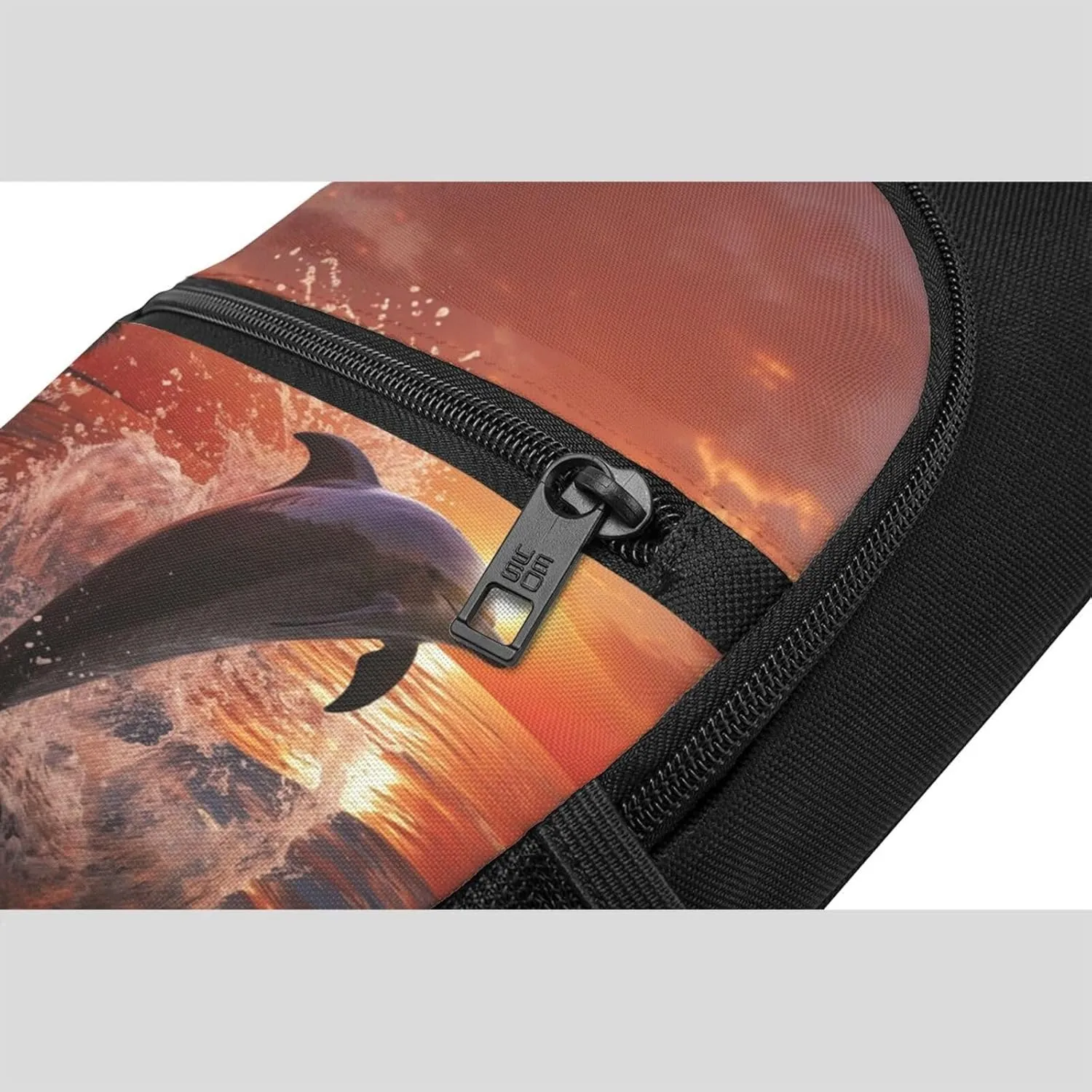 Crossbody Sling Backpack Sling Bag for Men Women Cross Chest Bag Shoulder Bag Dolphin jumping in water Travel Hiking Daypack
