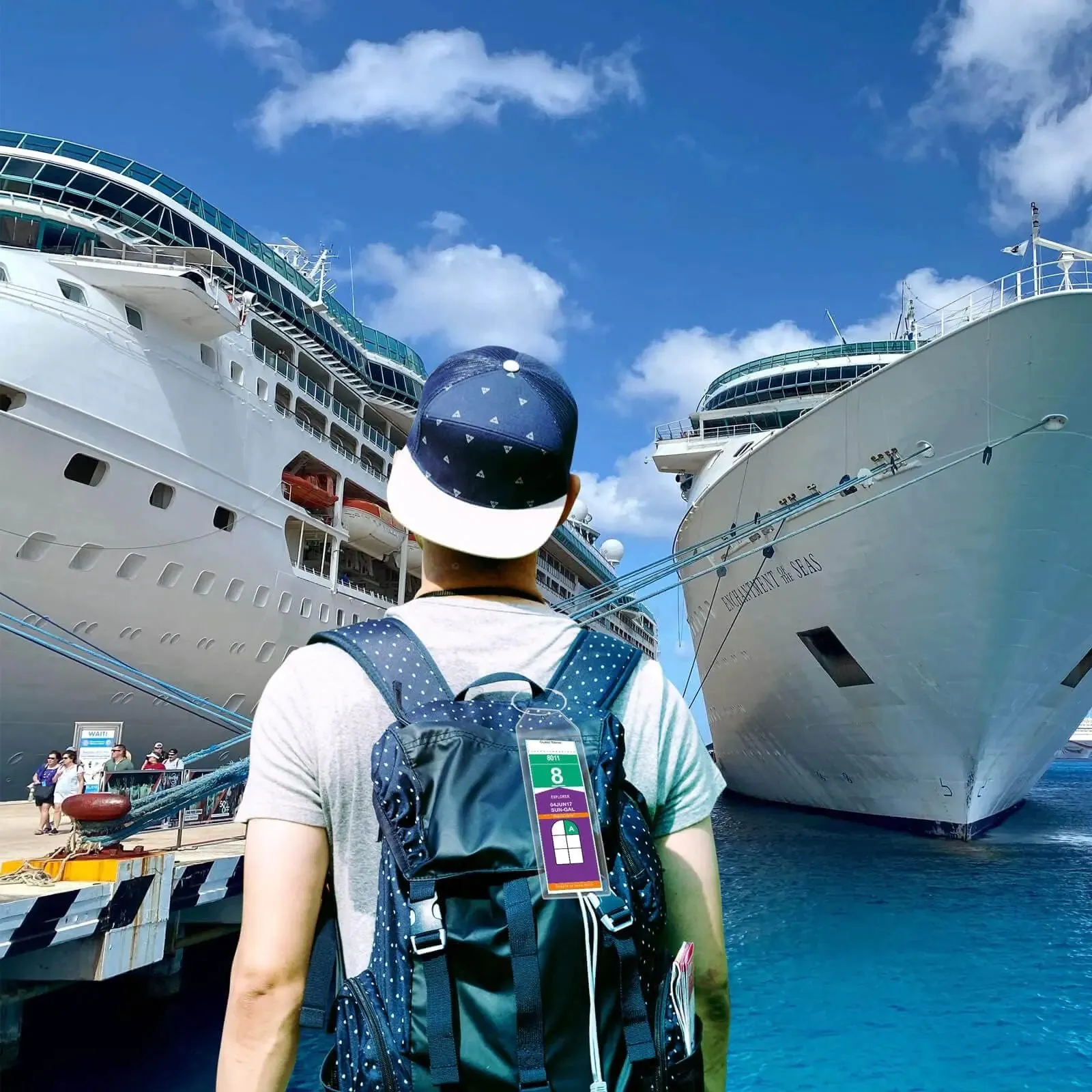Cruise Luggage Tags - Royal Caribbean & Celebrity Cruise Essentials Narrow : 5 Pack