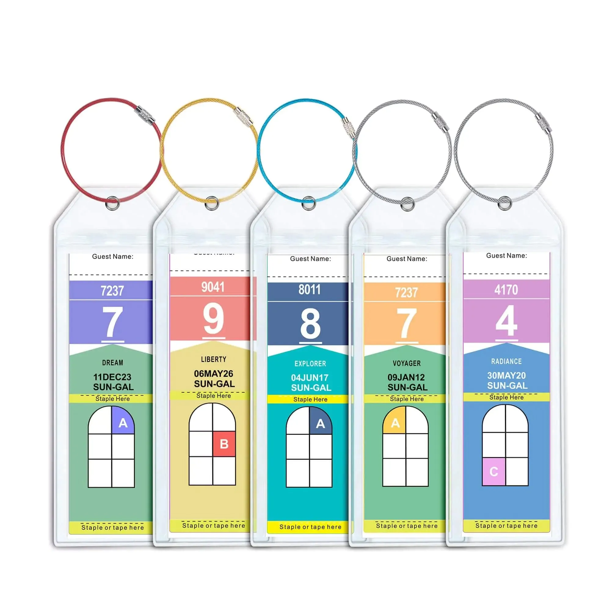 Cruise Luggage Tags - Royal Caribbean & Celebrity Cruise Essentials Narrow : 5 Pack