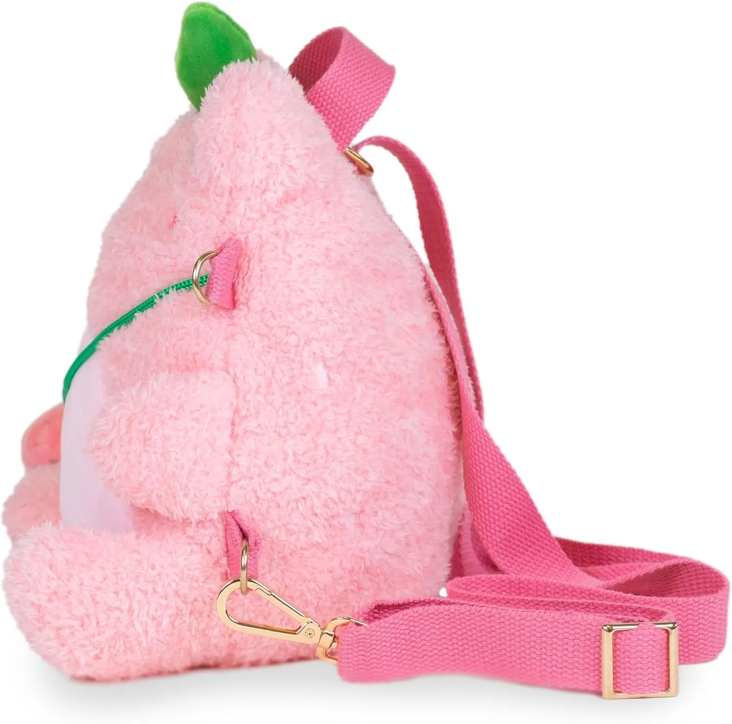 Cuddle Barn PlushGoals - Strawberry Wawa Backpack Stuffed Animal Kawaii Cute Pink Plush Bag Crossbody, 9 inches