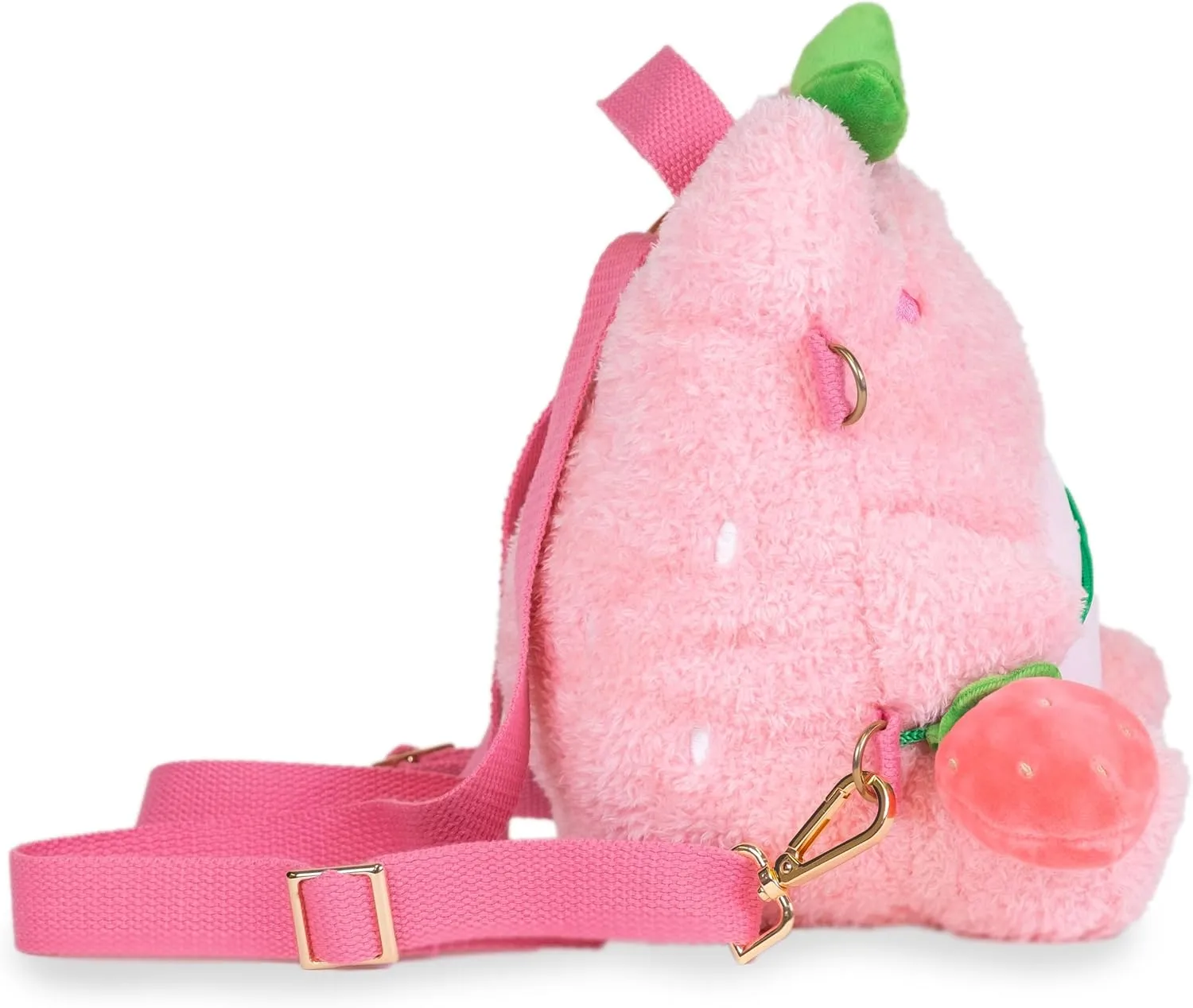 Cuddle Barn PlushGoals - Strawberry Wawa Backpack Stuffed Animal Kawaii Cute Pink Plush Bag Crossbody, 9 inches