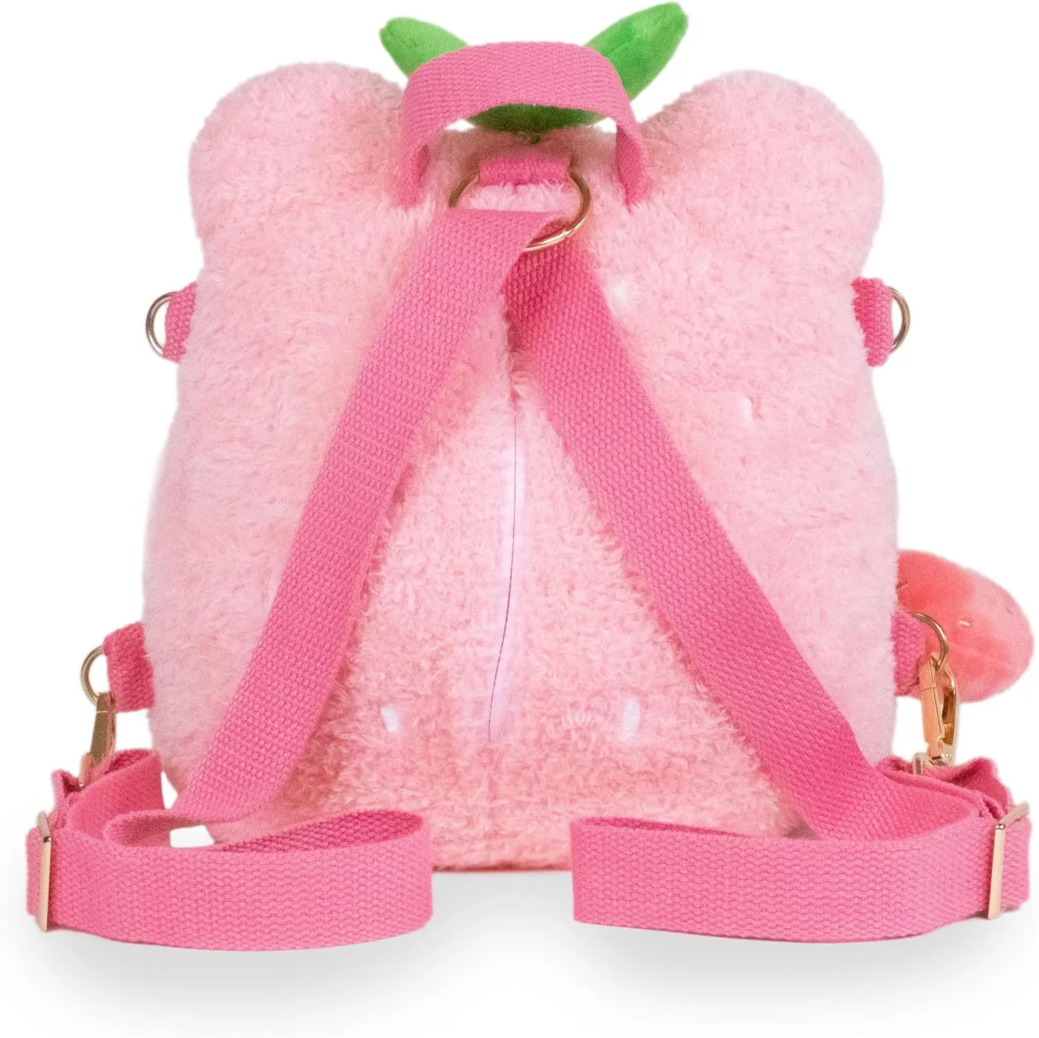 Cuddle Barn PlushGoals - Strawberry Wawa Backpack Stuffed Animal Kawaii Cute Pink Plush Bag Crossbody, 9 inches