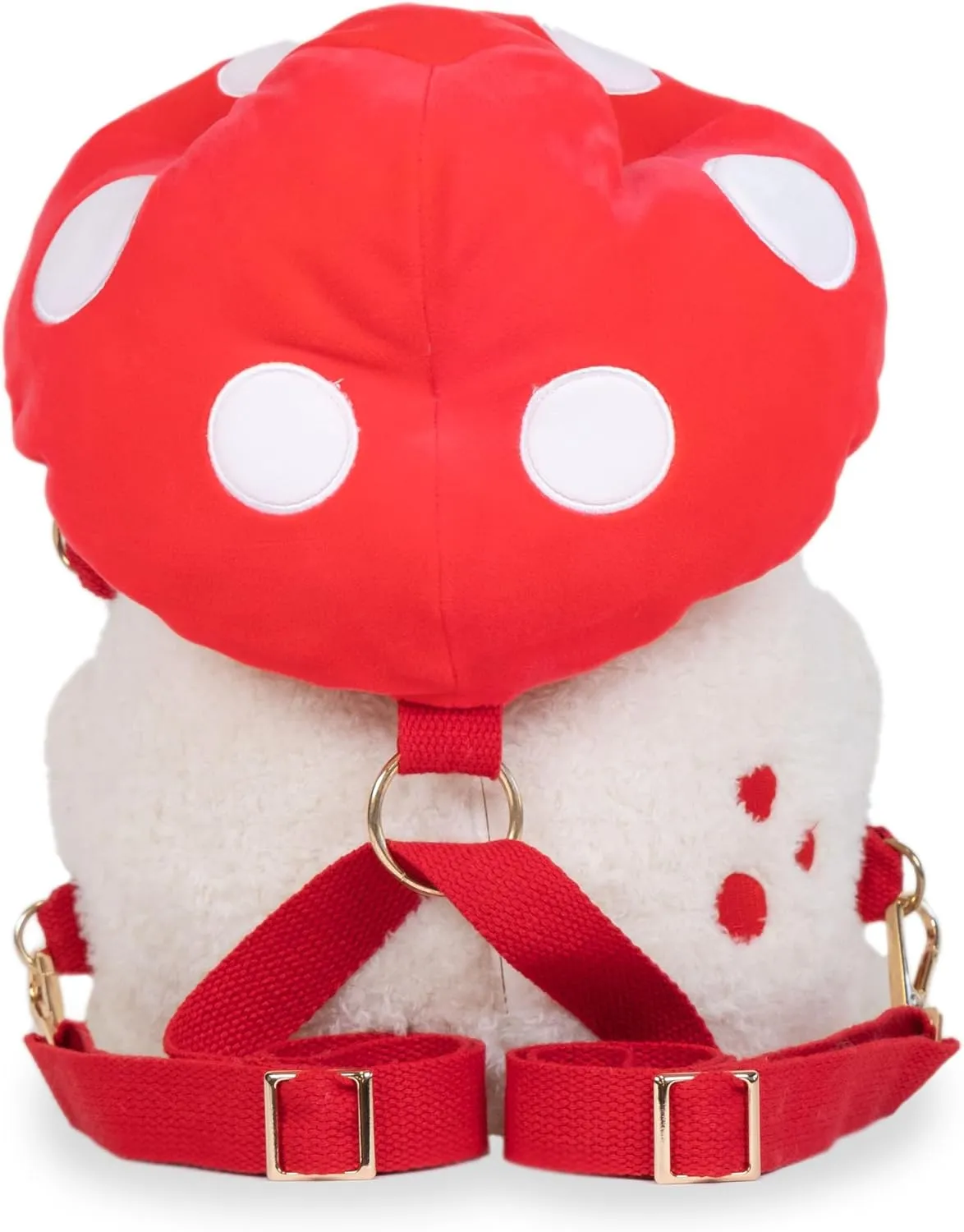 Cuddle Barn PlushGoals - Toadstool Wawa Backpack Stuffed Animal Kawaii Cute Red Mushroom Plush Bag Crossbody, 9 inches