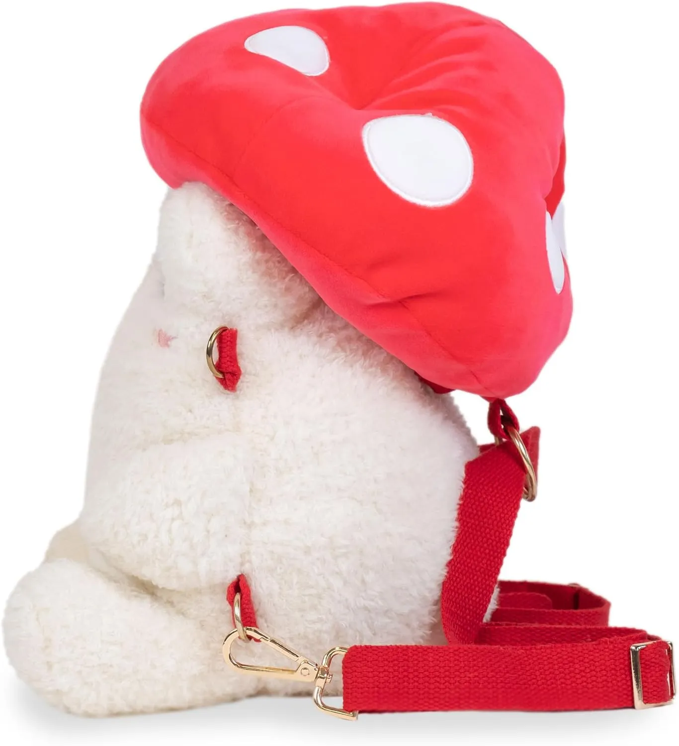 Cuddle Barn PlushGoals - Toadstool Wawa Backpack Stuffed Animal Kawaii Cute Red Mushroom Plush Bag Crossbody, 9 inches