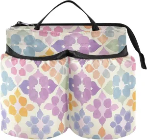 Cup Holder Luggage Hands Free Moroccan Patterns Pastel Colors Travel Accessories Cup Holder Hold Two Coffee Mugs for Flight Attendants Businessmen