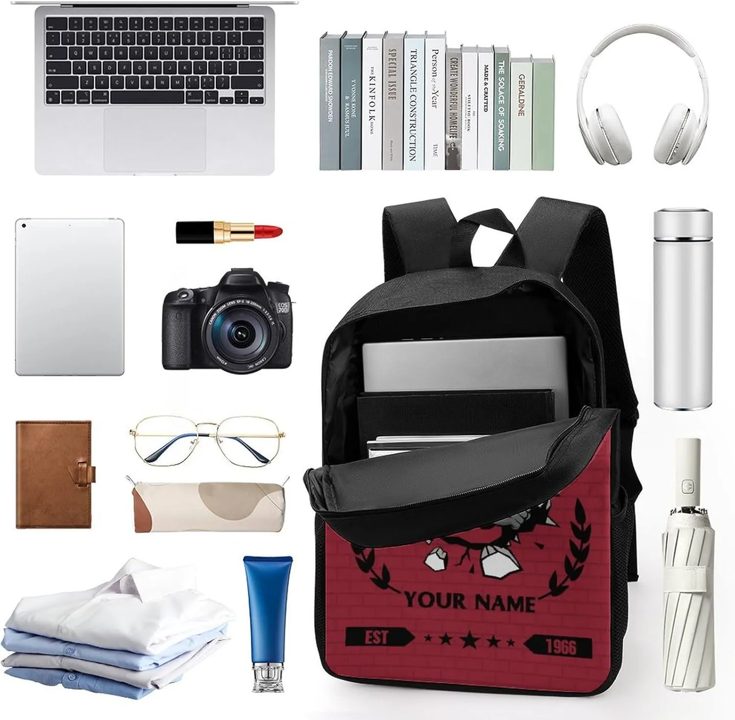 Custom Atlanta Backpacks for Men Women Travel Laptop Bag Add Name Number Football Fan Gifts For Boy Girl