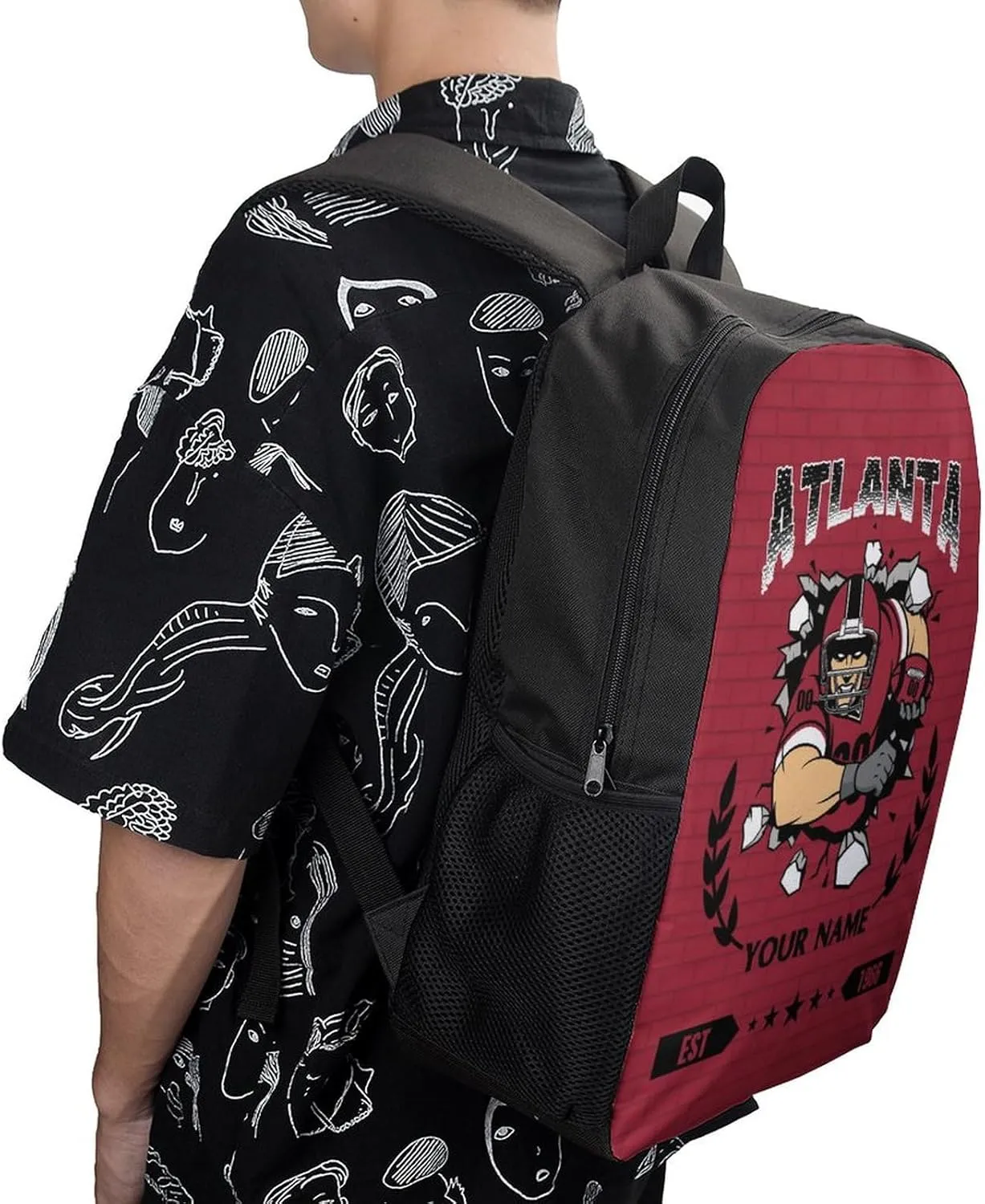 Custom Atlanta Backpacks for Men Women Travel Laptop Bag Add Name Number Football Fan Gifts For Boy Girl