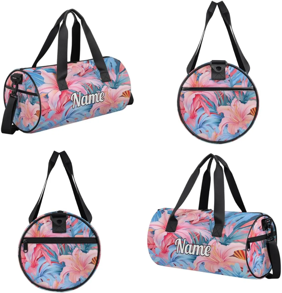 Custom Dance Duffel Bag Sport Backpacks Gyms and Weekend Overnight Travel Duffle Bag Birthday Christmas Halloween Waterproof, Cute Tropical Flower