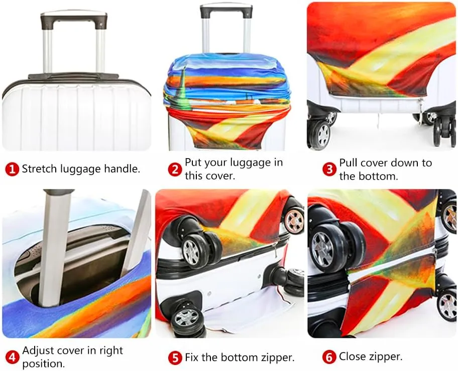Custom Hawaiian Suitcase Cover Summer Fruit Watermelon Travel Luggage Cover Tropical Print Washable Suitcase Protector, 4 Size 17 Color Options