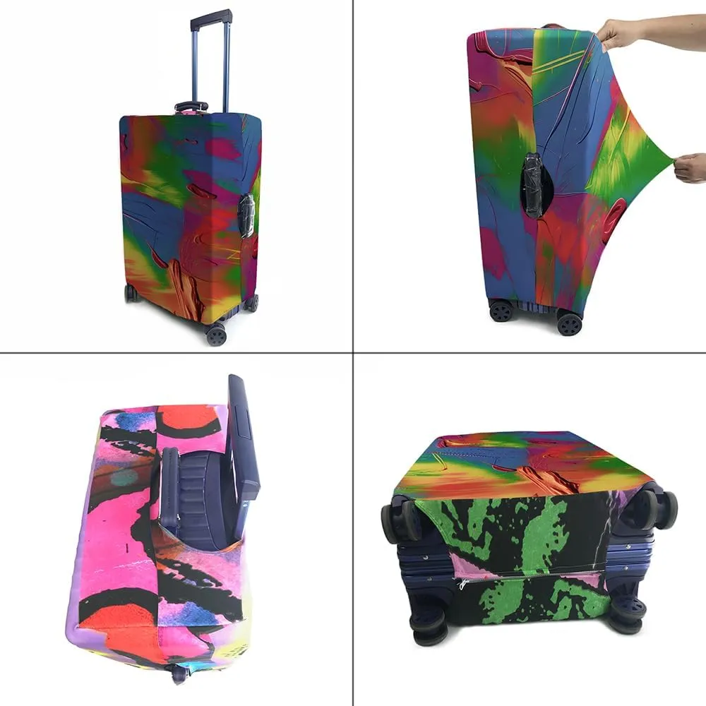 Custom Hawaiian Suitcase Cover Summer Fruit Watermelon Travel Luggage Cover Tropical Print Washable Suitcase Protector, 4 Size 17 Color Options