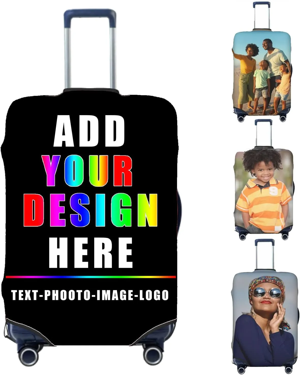 Custom Luggage Cover for 18-32 Inch Elastic Washable Stretch Suitcase Protector Anti-Scratch Personalized Design Travel Suitcase Cover for Kid and Adult S (18-21 inch suitcase)