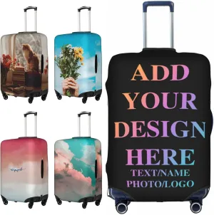 Custom Luggage Cover for Suitcase Personalized Design Your Own Photo Name Logo Customize Elastic Travel Suitcase Cover Washable Anti-Scratch Suitcase Protector Cover for Travel Business S - XL (L)