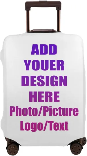 Custom Luggage Cover For Suitcase,Personalized Design Your Image Photo Logo Text,Customize Elastic Travel Suitcase Cover Washable Suitcase Protector Cover -L(A Little Large)