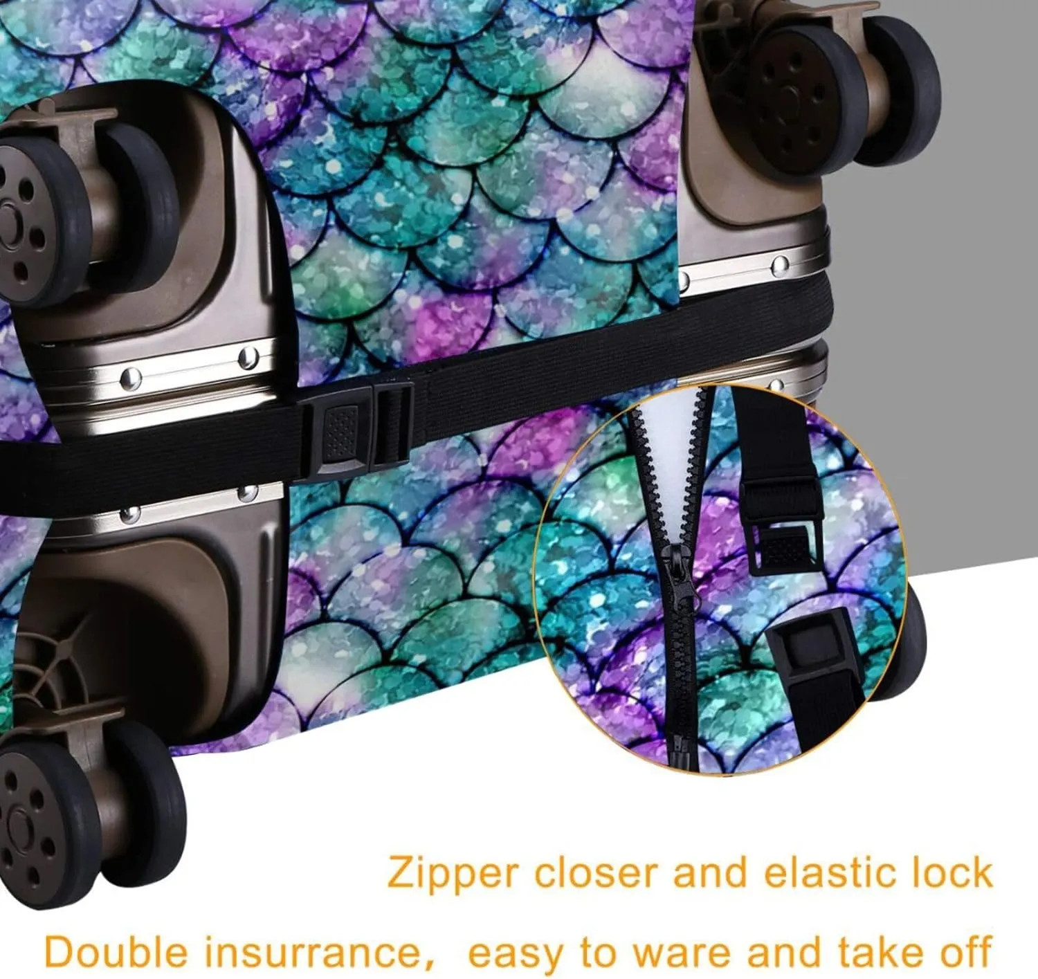 Custom Luggage Cover For Suitcase,Personalized Design Your Image Photo Logo Text,Customize Elastic Travel Suitcase Cover Washable Suitcase Protector Cover -L(A Little Large)