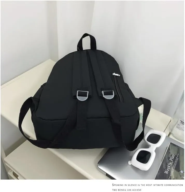 Cute Backpack for Women Men, Kawaii Y2K Design Trendy Colorful Harajuku Hiking Travel Backpack Aesthetic Backpack (Black)