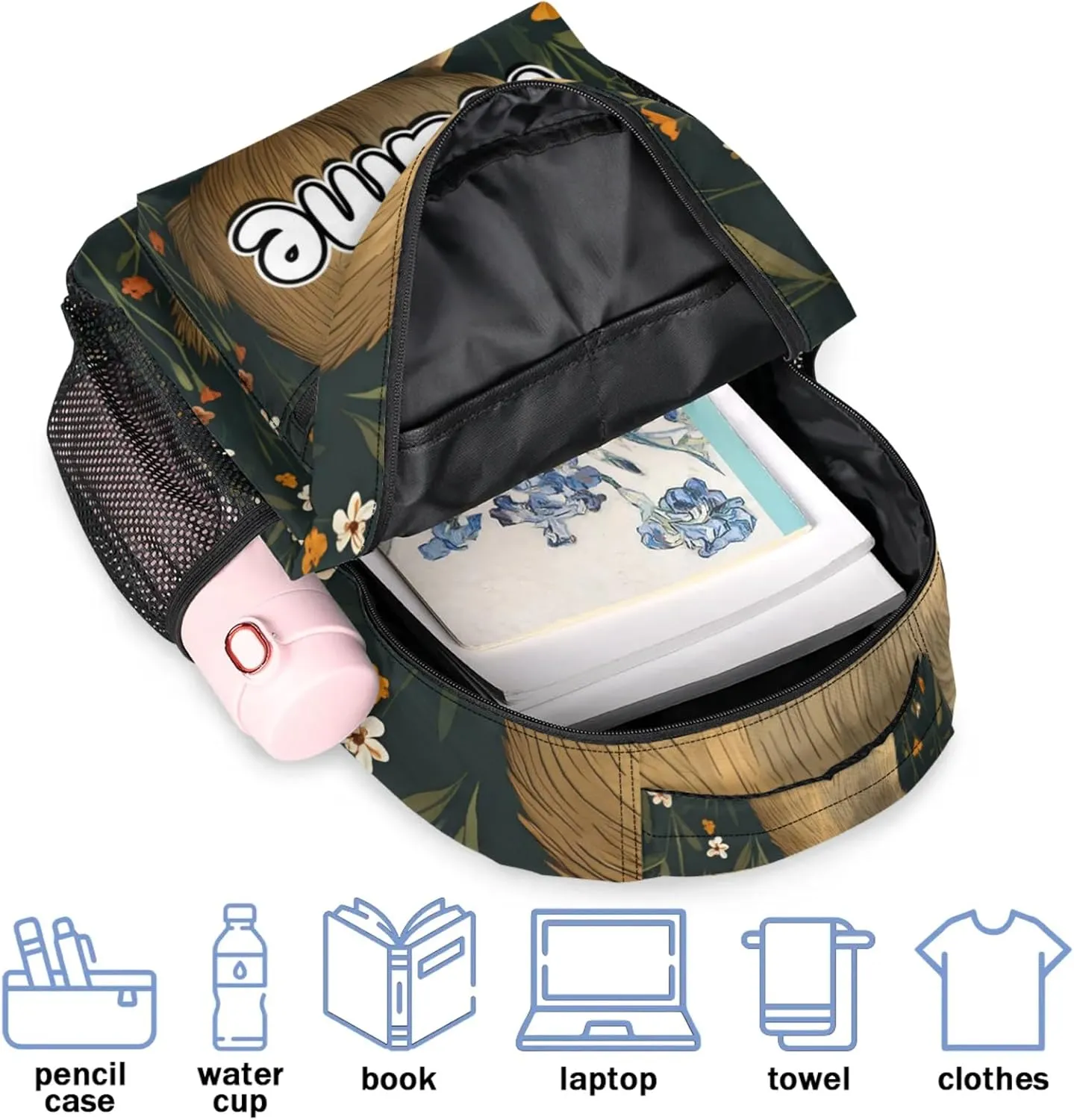 Cute Capybara Large Backpack Fashion Travel Backpacks for Business Women Men Casual Laptop Bag Waterproof Lightweight Shoulder Bags 16in