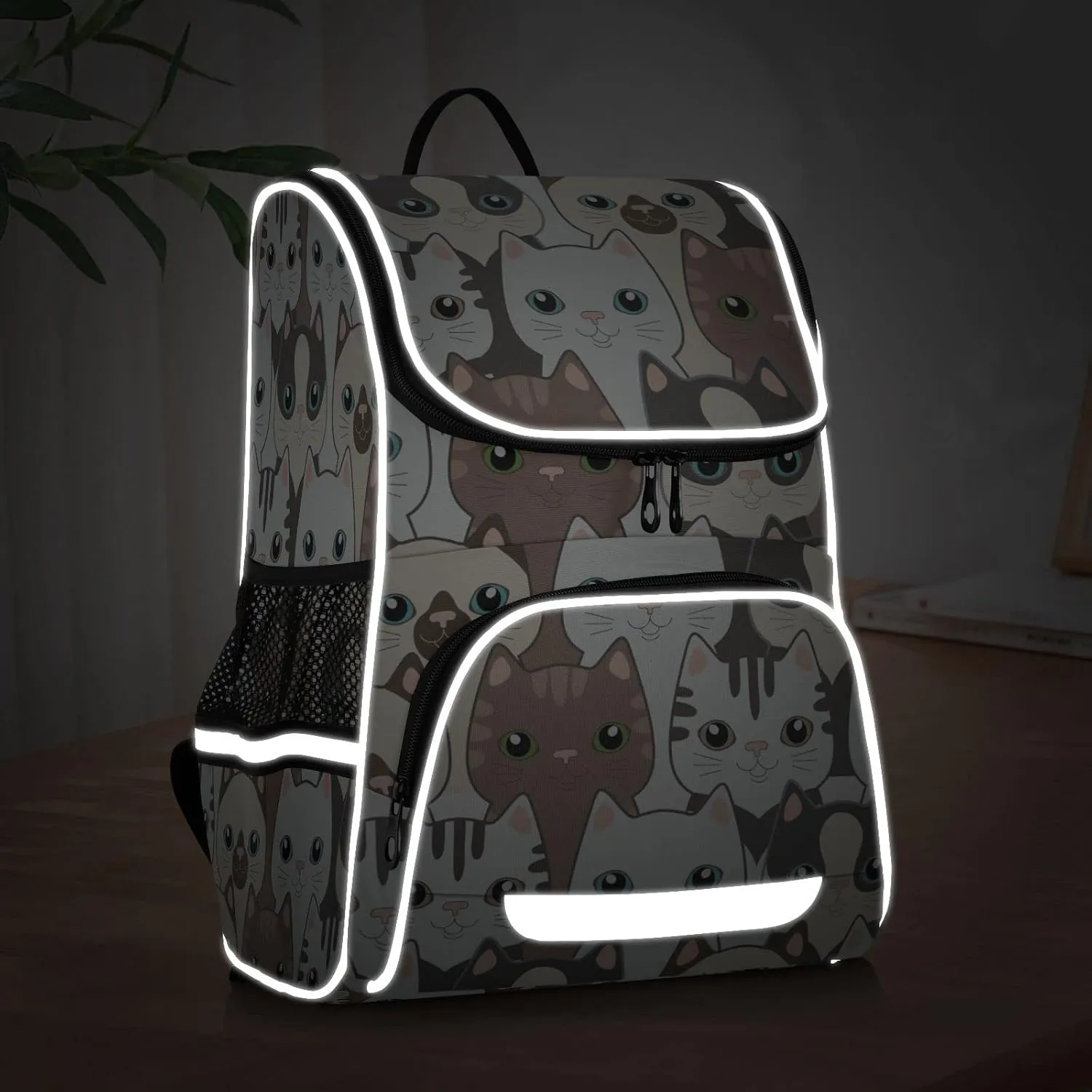 Cute Cats Kitten Large Backpacks, Childish Bookbag Lightweight Laptop Computer Bags Durable Travel Casual Daypacks for Teens Colloge Work Business Hiking 16 Inch