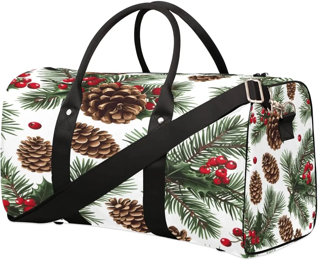 Cute Pinecone Pattern Travel Duffel Bag for Women Men Foldable Sport Gym Tote Bag Lightweight Waterproof Weekender Overnight Bag for Weekend Holiday Gym Swim Yoga