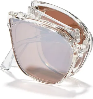 Cyxus Round Foldable Sunglasses for Women Men Polarized UV 400 Protection Folding Sun Glasses