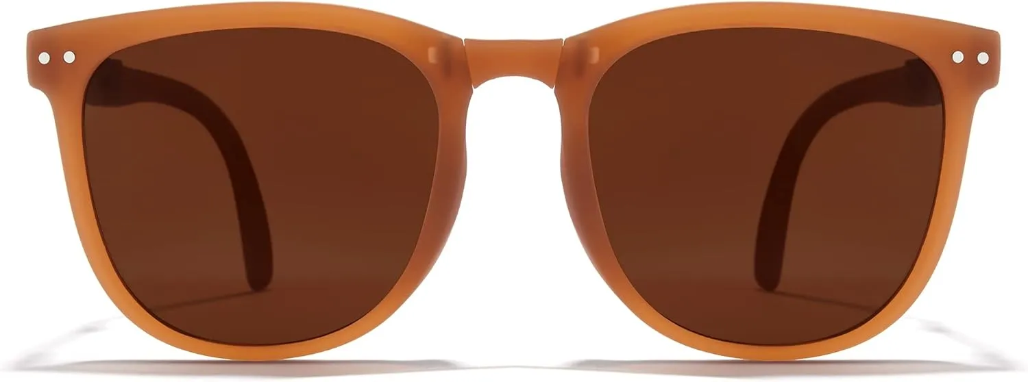 Cyxus Round Foldable Sunglasses for Women Men Polarized UV 400 Protection Folding Sun Glasses