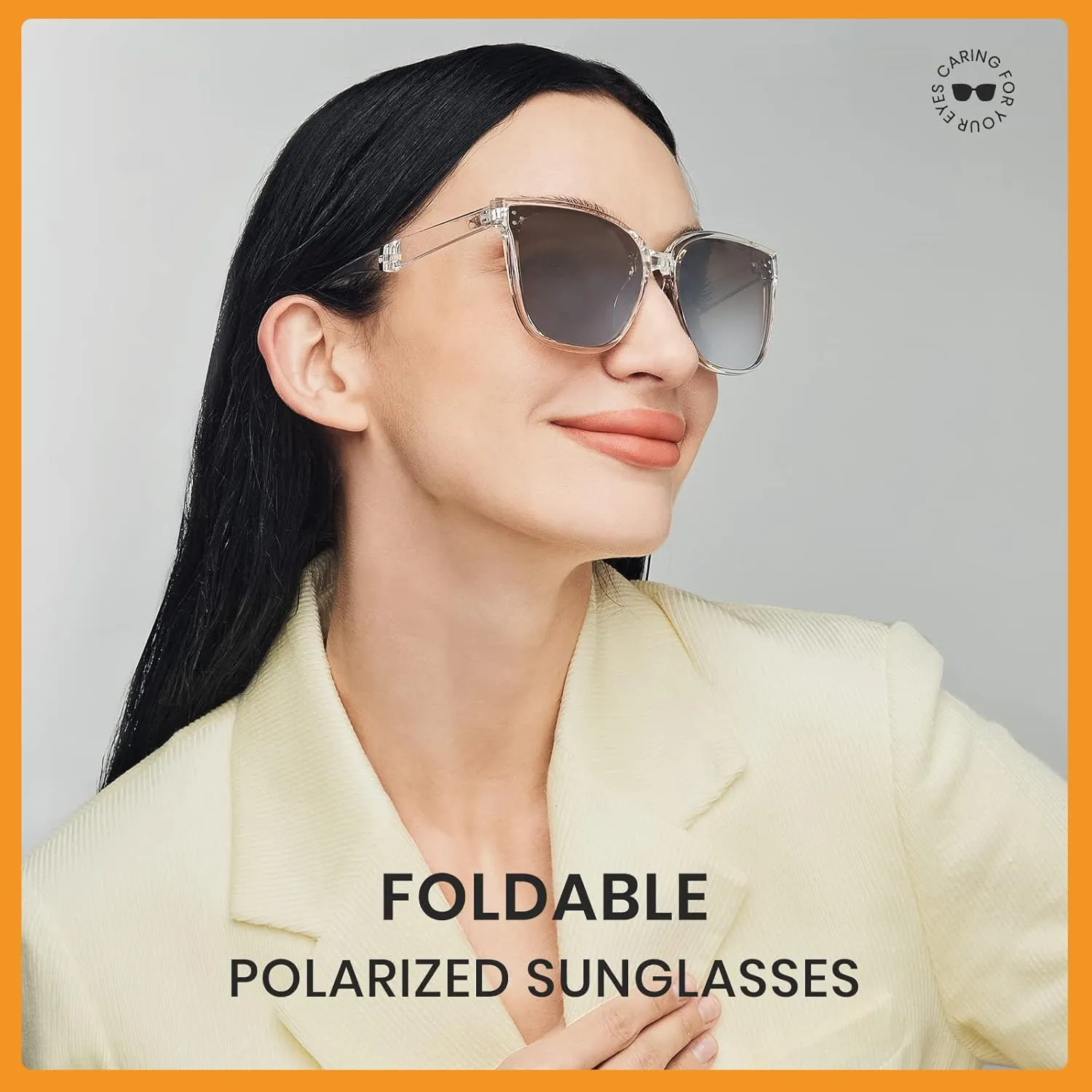 Cyxus Round Foldable Sunglasses for Women Men Polarized UV 400 Protection Folding Sun Glasses