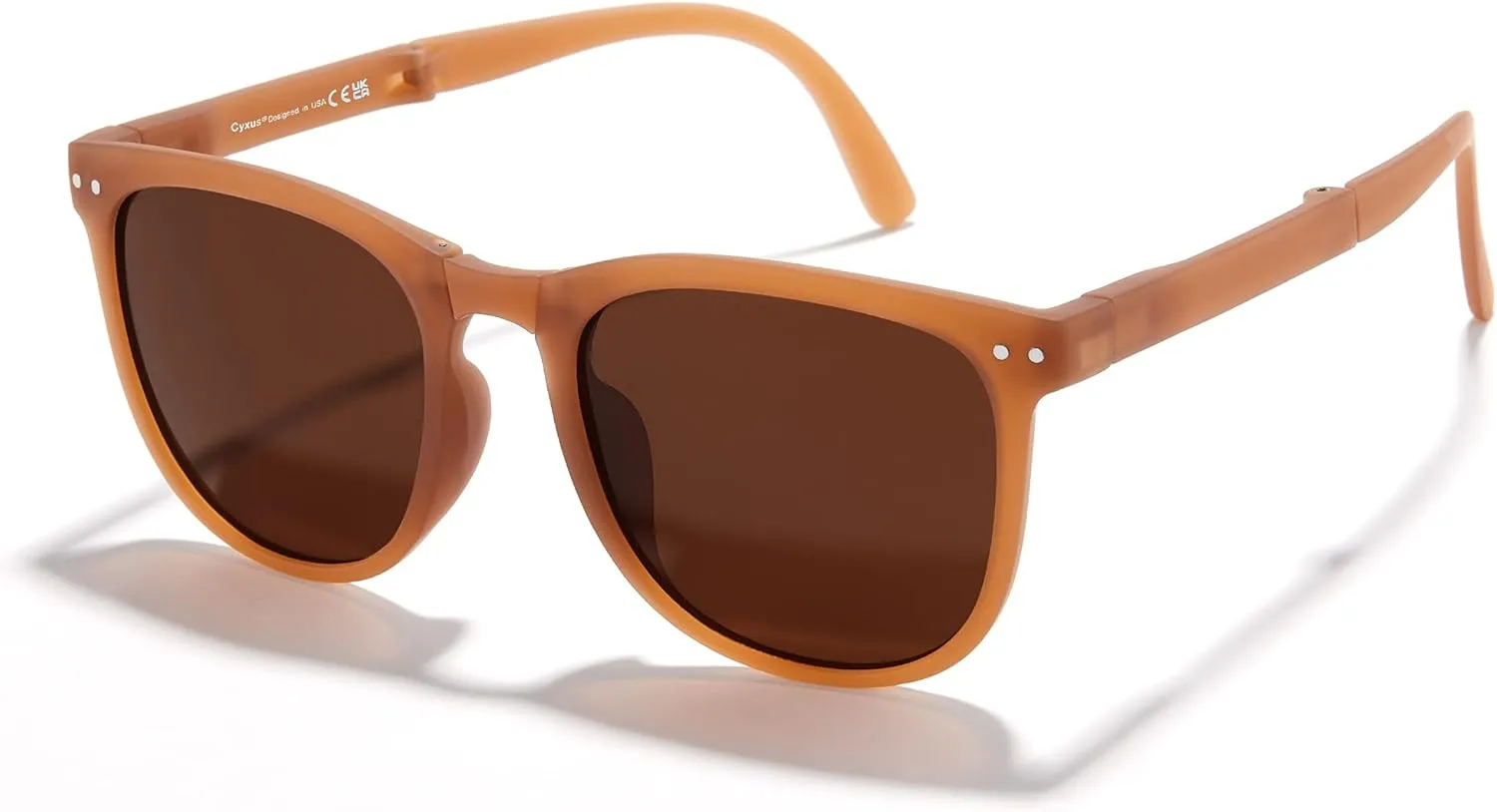 Cyxus Round Foldable Sunglasses for Women Men Polarized UV 400 Protection Folding Sun Glasses