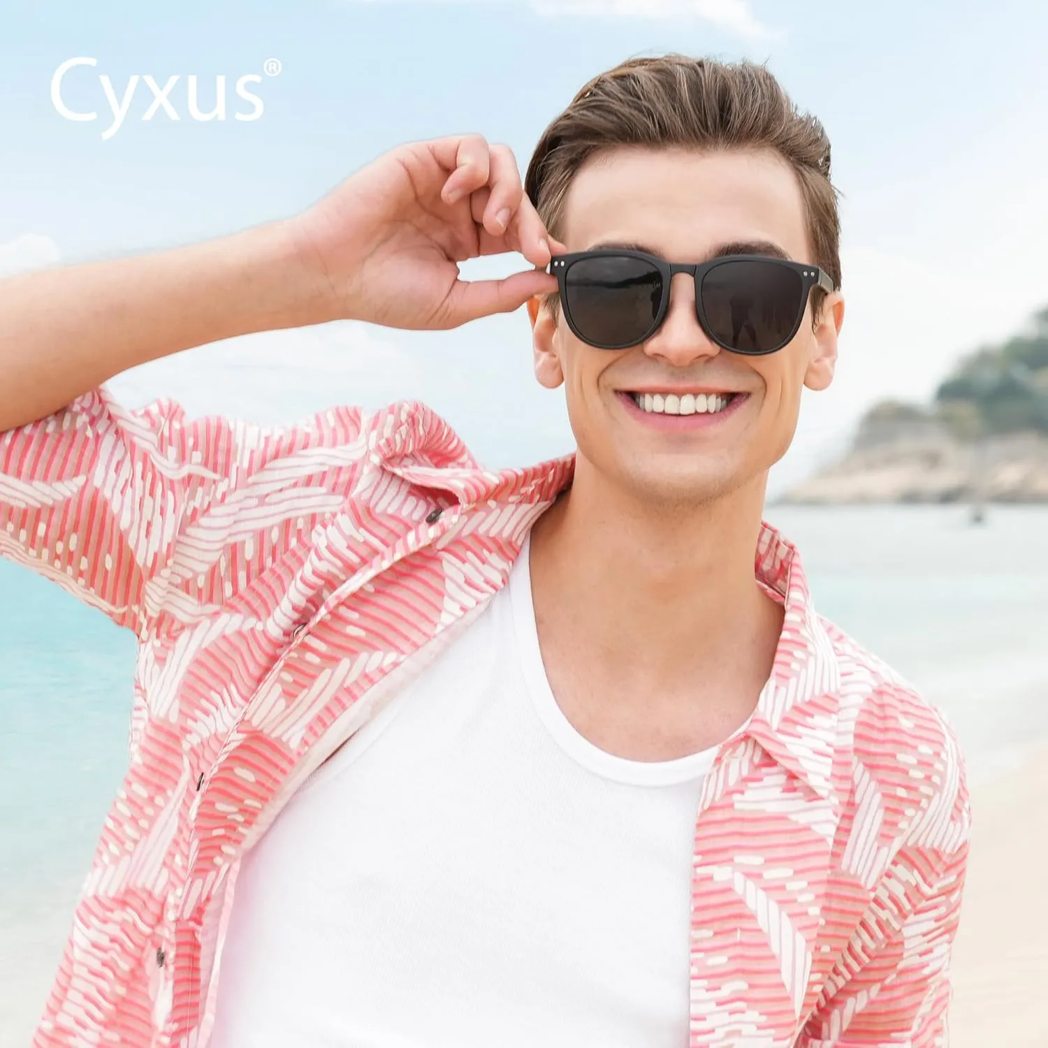 Cyxus Round Foldable Sunglasses for Women Men Polarized UV 400 Protection Folding Sun Glasses