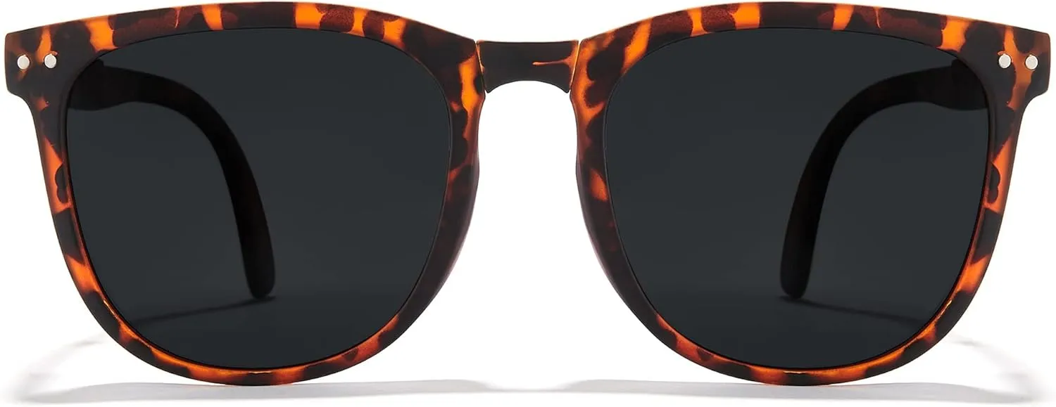 Cyxus Round Foldable Sunglasses for Women Men Polarized UV 400 Protection Folding Sun Glasses