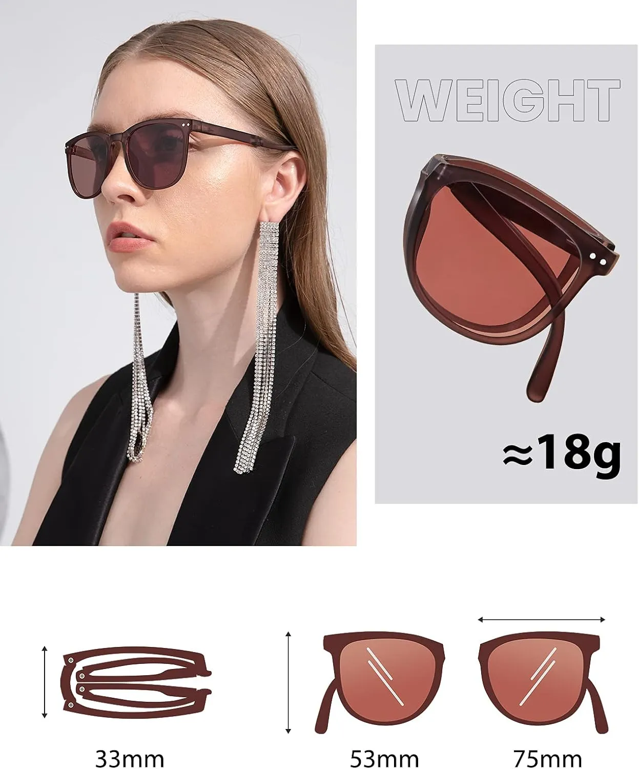 Cyxus Round Foldable Sunglasses for Women Men Polarized UV 400 Protection Folding Sun Glasses